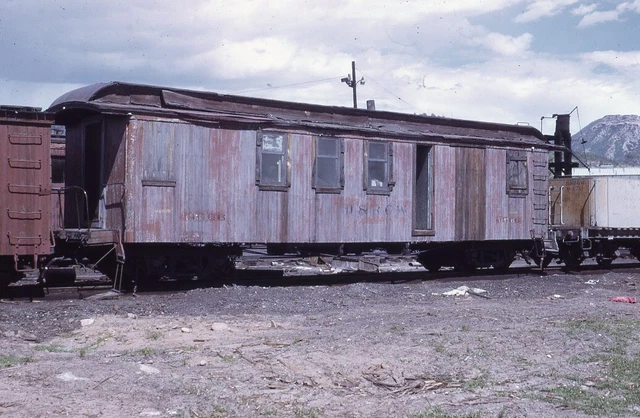 DRGW RIO GRANDE Railroad Train Work Car Caboose Original 1972 Photo Slide