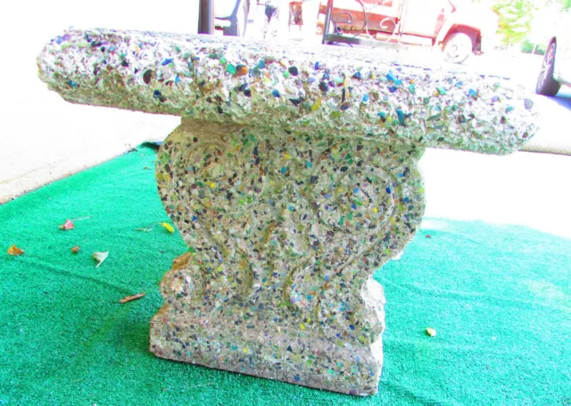 Antique Heavy Large Stone Garden Bench 3