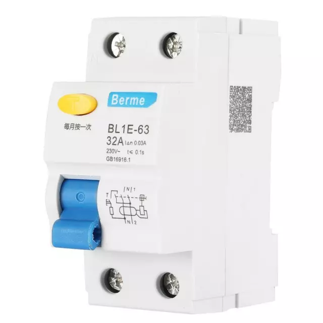 BL1E-63 32A 1P+N RCCB Residual Current Circuit Breaker 230V 30mA C