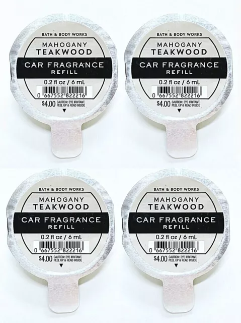 Bath Body Works Scentportable MAHOGANY TEAKWOOD Car Air Freshener Refill Disc 4P
