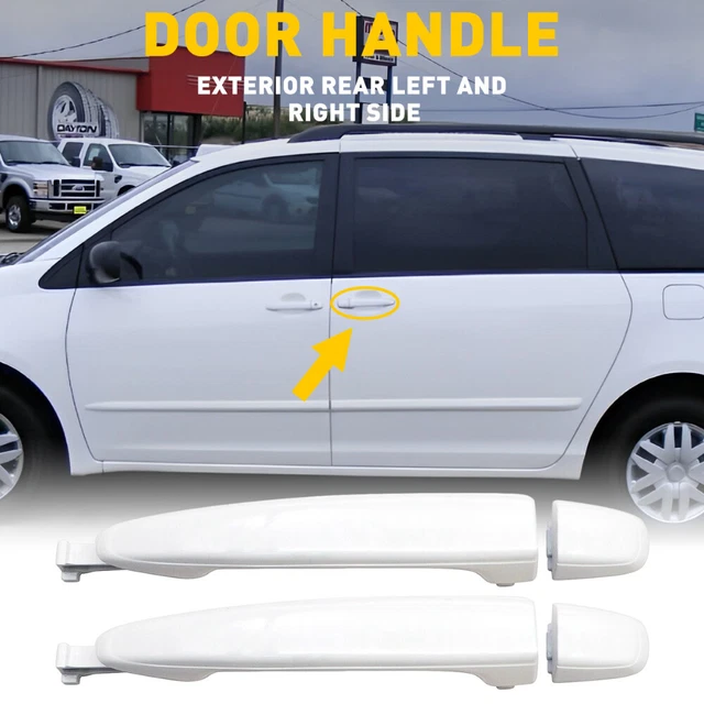 For 2004-2010 Toyota Sienna White Rear Left+Right Outside Sliding Door Handle 2X
