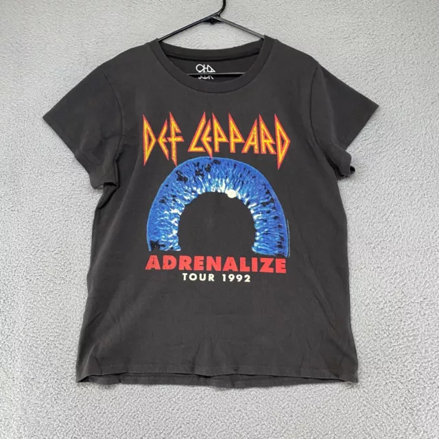 Chaser T-Shirt Womens Small Band Graphic Tee Def Leppard Tour Adrenaline Black