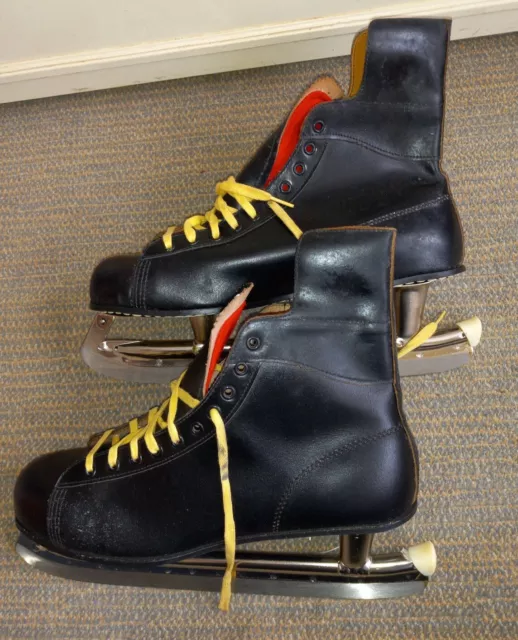 Men's Vintage Leather Ice Hockey Skates~Size 12~American Rocket NHL approved