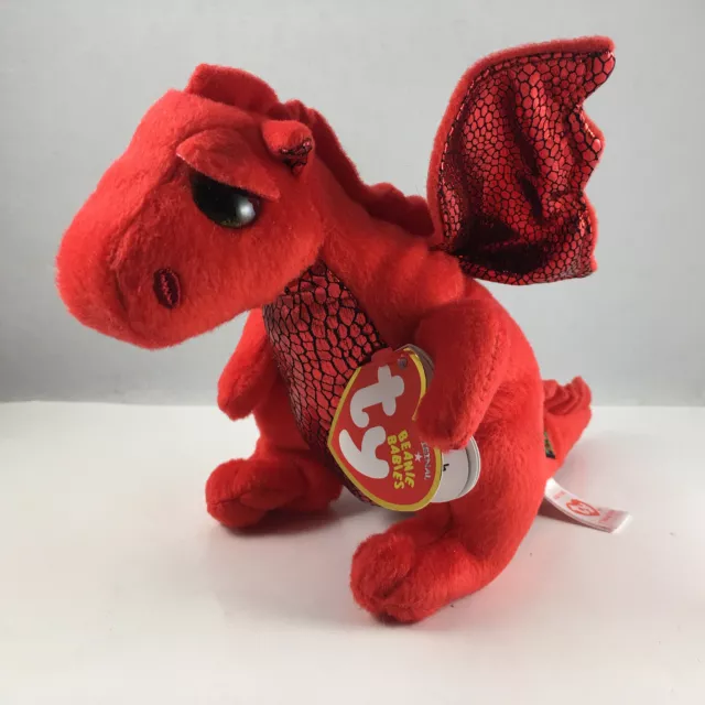 Ty Beanie Baby - Y DDRAIG GOCH the Red Dragon (6 Inch) (UK Exclusive) NEW MWMTs