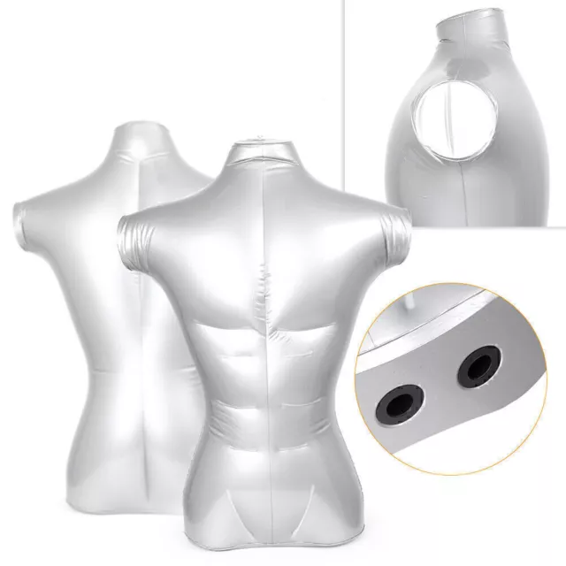 Inflatable Male Torso Model Half Body Mannequin Top Clothing Display Props co AU