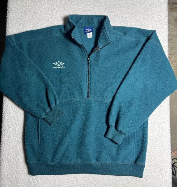 Vintage Umbro Soccer Fleece Half Zip Logo Pullover  Size Medium Unisex Mexico