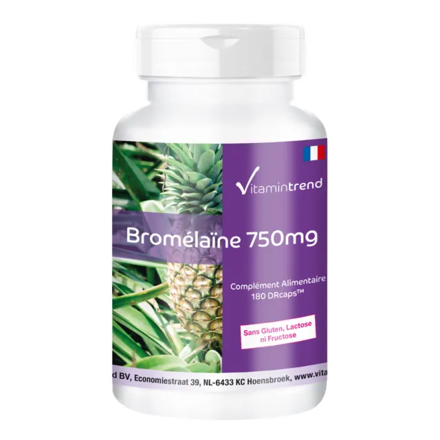 Bromélaïne 750 mg - 180 gélules - enzyme fortement dosée | Vitamintrend