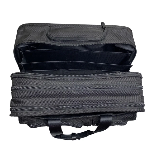 Tumi Alpha Deluxe Wheeled Briefcase Laptop Rolling Bag 26104D4 Expandable Carry 9