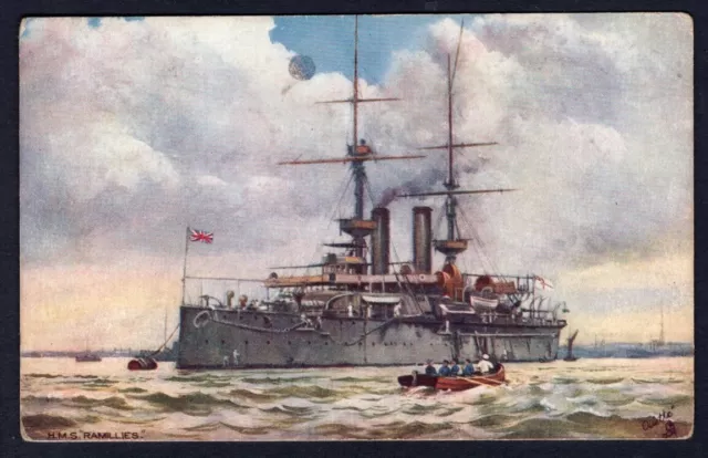 GB Military British Navy c1907-10 Battleship HMS Ramillies. Old Postcard. Tuck