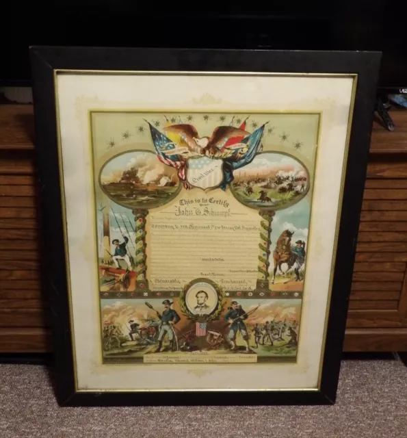 Honorable Discharge Civil War Nj Infantry Rare Litho Paper Dedicated 1912 Wow Honorable Discharge Civil War Nj Infantry Rare Litho Paper Dedicated 1912 Wow