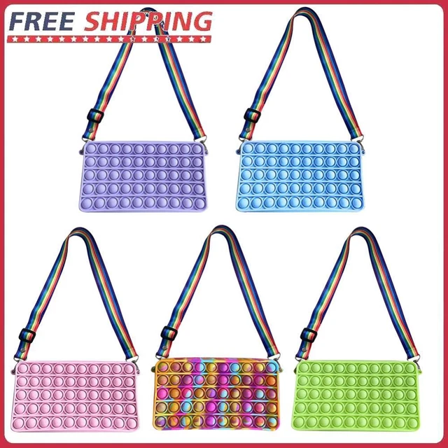 Fashion Silicone Pure Color Bubble Shoulder Crossbody Messenger Bags Family Game