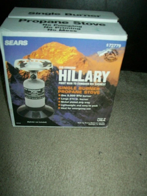 SEARS SIR EDMUND Hillary Single Burner Propane Tank Camping