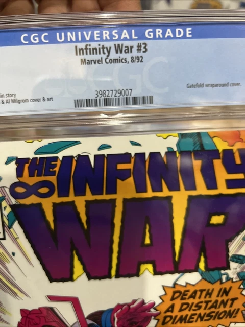 INFINITY WAR #3 CGC 9.6 THANOS AVENGERS MOVIE Marvel Comics Spider-Man Thor 3