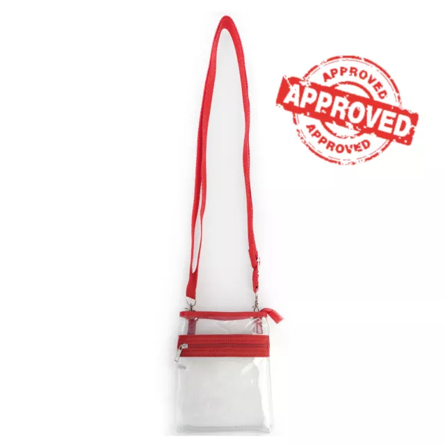 Cute Red Small Transparent Purse Clear Handbag Shoulder Cross body Bag Concert