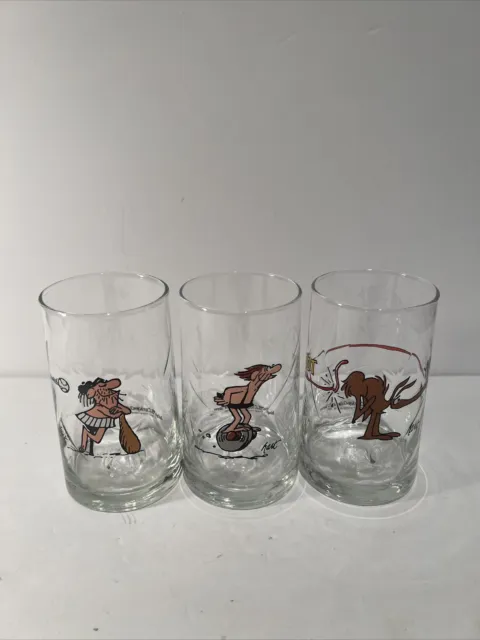 Vintage Set Of 3 B.C. Ice Age Comic 1981 Arby's Collectors Series Glasses