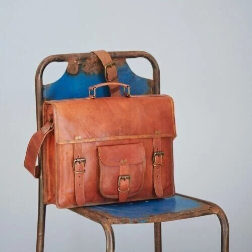 Borsa Ufficio Uomo Banuce In Pelle Vintage - Tote E Messenger 2 Vie Per Laptop Fino A 14"