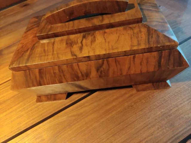 Schatulle ♥️Schmuckkästchen Art Deco um 1930 Holz massiv handgefertigt Unikat... 2