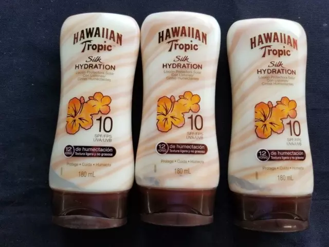 Hawaiian Tropic Silk Hydration SPF/FPS 10 - 6 oz - 3 Bottles
