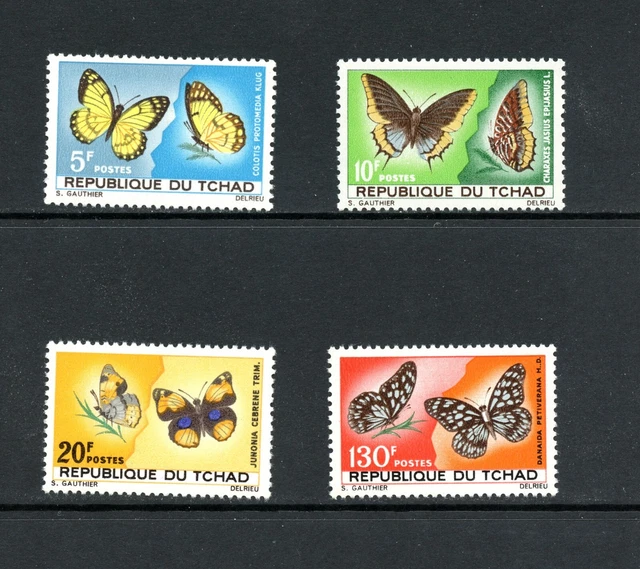 P956 Chad 1967 Schmetterlinge 4v. MNH