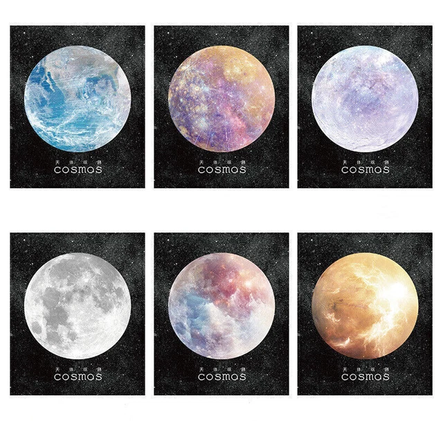 Planet Earth Pluto Moon Mini Memo Pad Sticky Notes School Supply Bookmark Label