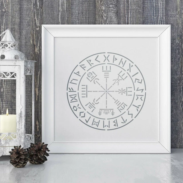 VEGVISIR STENCIL Viking Compass Craft Template 12.5 x12.5 cm £5.50 PicClick UK