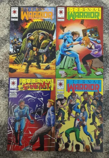 Run Of 4 1993 Valiant Eternal Warrior Comics #11-14 VF/NM Bagged And Boarded