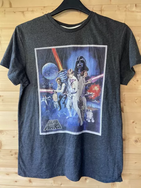 Star Wars A New Hope Episode IV Poster Licensed Tee T-Shirt Men. Size M. Grey.