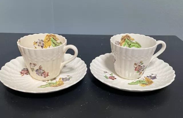 Copeland Spode Wicker Demitasse Cups And Saucers Set Of Eight Espresso