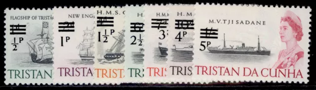 TRISTAN DA CUNHA QEII SG148, 1971 decimal currency short set, NH MINT.