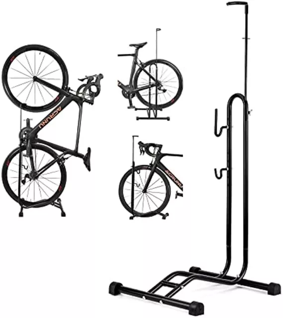 Upright Bike Stand Premium Vertical Adjustable Bicycle Floor Parking Rack Stand