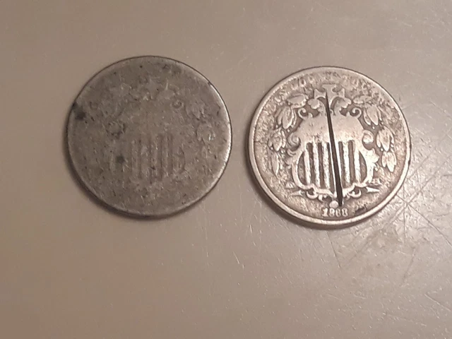 1868 And No Date Shield Nickel
