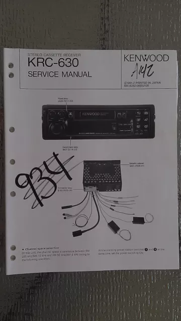 Kenwood krc-630 service manual original repair book car radio tape player