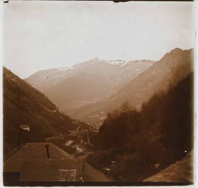 Montagne France Photo PL53L2n14 Stereo Plaque de verre Vintage