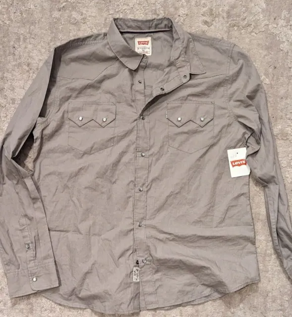 Levi's Men's Pearl Snap L/S Shirt Modern Western Sawtooth Pockets