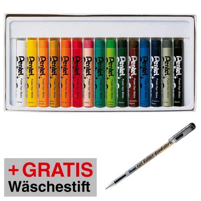 AKTION: Pentel Arts Stoffmalkreide farbsortiert 1 Set + GRATIS Pentel...