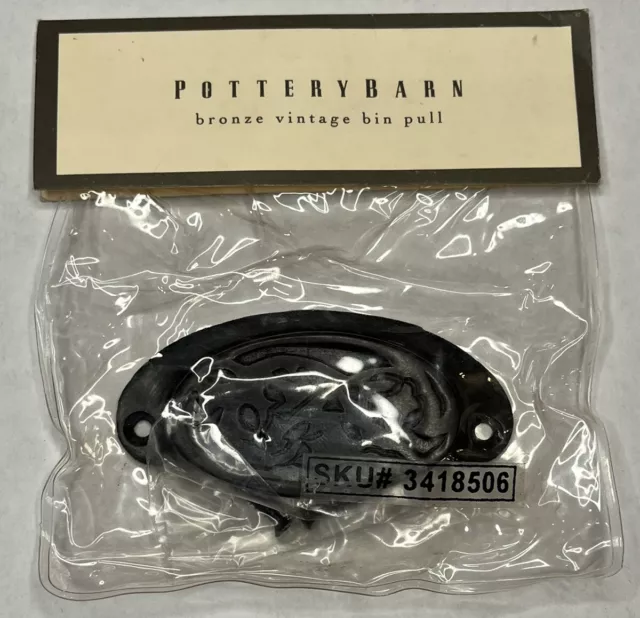 New Pottery Barn “Bronze Vintage Bin Pull” Drawer Knob SKU# 3418506 Handle