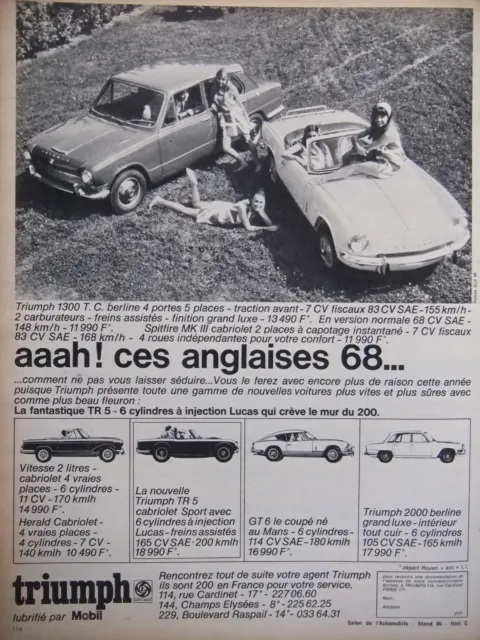 1960 Triumph 1300 Aaah Advertisement! Ces Anglais 68 ... Mobile Lubricated