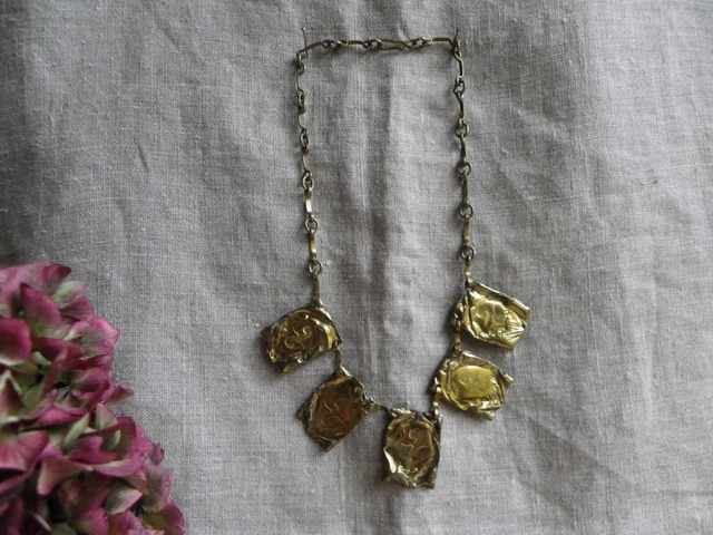 ジュエリー・アクセサリー ブレトルクコリアーラスbrutaliste collier ras du cou torque travail dartiste vers 1970 trois metaux