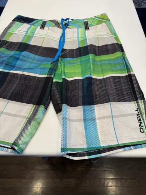 O’Neil Hybrid Board Shorts Plaid Size 31 Perfect Condition