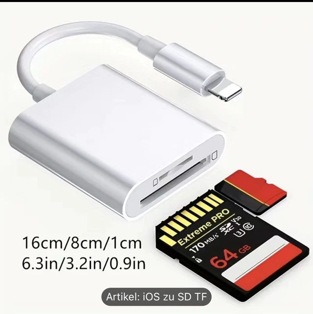 Lettore di schede SD per iPhone, iPad, lettore di