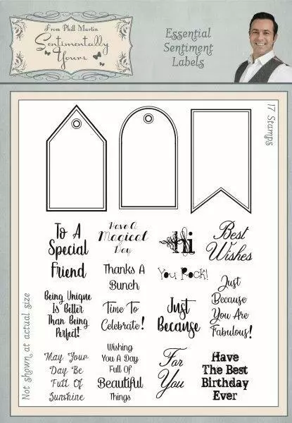 Creative Expressions Sentiment Labels 17 Pc Clear Stamp Set Birthday Card Making