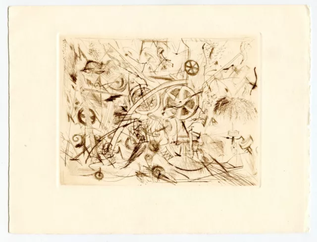 Tinguely Jean Gravure Originale 1984 Non Signée Unsigned Etching Méta Matics