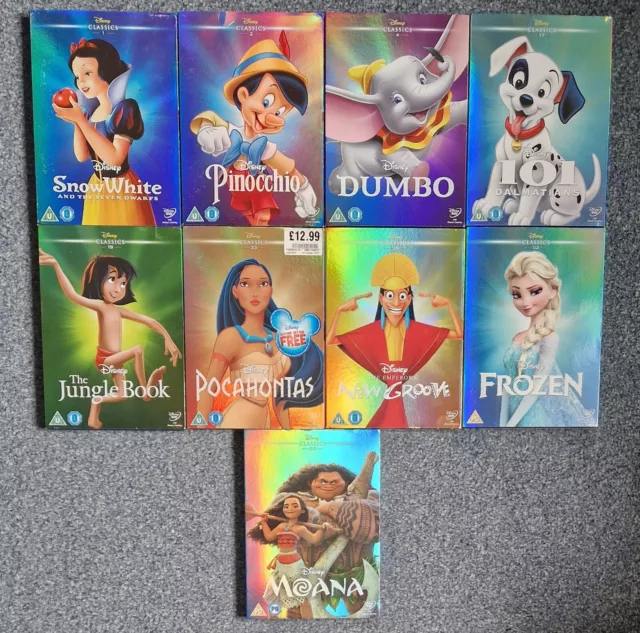 Walt Disney Classics Collectible O Ring DVD Collection Bundle of 9