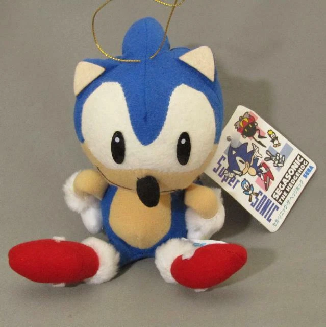 NOS SONIC THE Hedgehog Sonic Plush 1991 UFO Prize SEGA Vintage