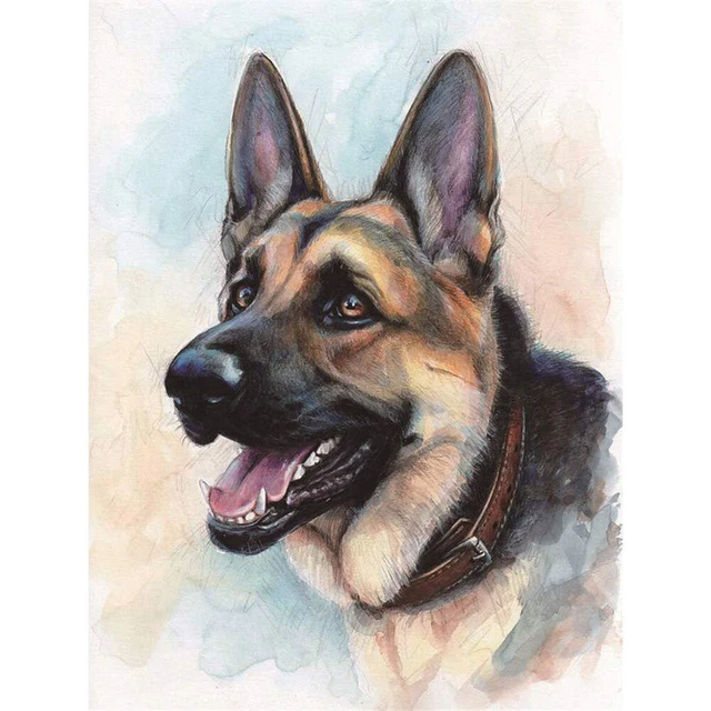 Kits de pintura al óleo para perros por números hágalo usted mismo pintado a mano arte de pared imagen artesanal decoración del hogar