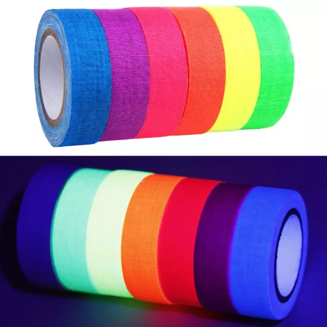 6 Stück Neon Klebeband Bunt Fluoreszierendes Klebeband Gewebeband Gaffa Tape