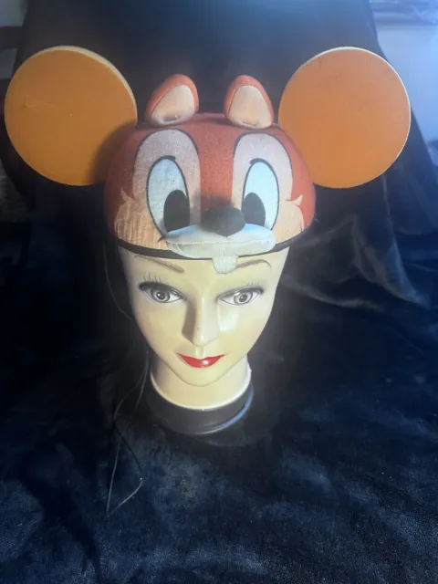 RARE! Disney Parks Chip & Dale Two Sided Mickey Mouse Ears Hat - Youth