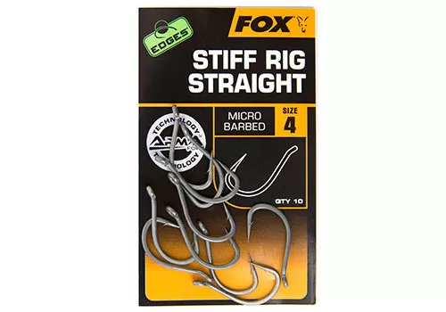Fox Edges NEW Stiff-Rig Straight Hooks Barbed & Barbless In All Sizes PAY 1 POST
