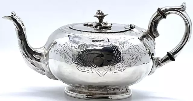 Sterling Silver Tea Pot - Engraved - Taunton Johnson 4135 England - Eced Tested.