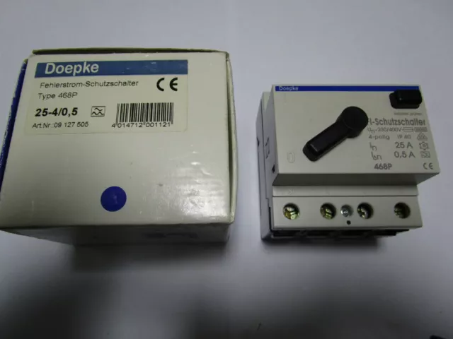 Doepke FI-Schalter 25-4/0,5  Typ 468P,  4polig 25A  0,5A Neu aus Lagerauflö(K16)